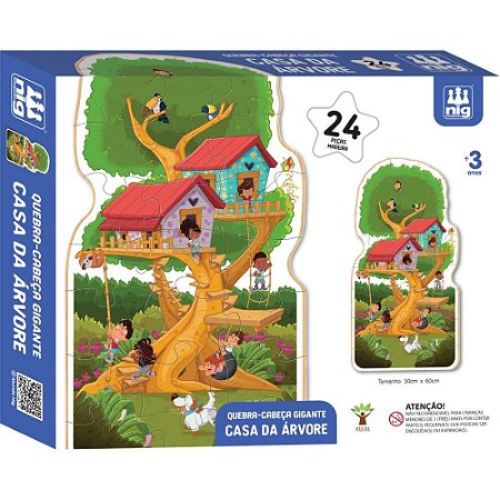 QUEBRA-CABECA Madeira Casa NA Arvore Gigante 24PCS