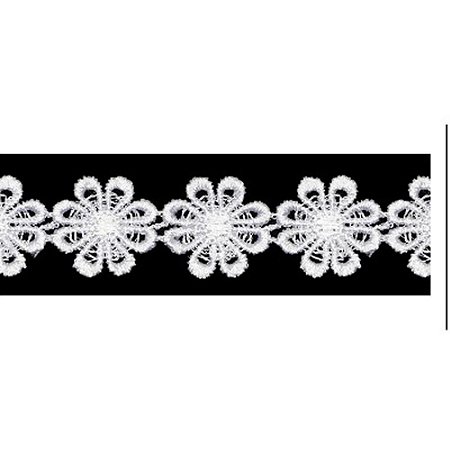 Aviamento Renda Guipir 13.7M. 25MM BRANC Rolo