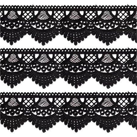 Aviamento Renda Guipir 13.7M. 68MM Preta Rolo