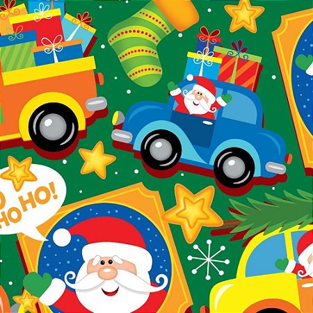Papel Presente Bobina Couche 60CM. MOD.264 Hoho Noel BO-100MTS