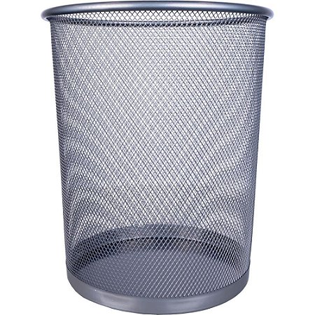Lixeira para Escritorio Aramado 12L Prata