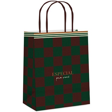 Sacola para Presente Decorada CLUB M 26X19,5X9,5CM PCT.C/10