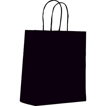 Sacola para Presente Lisa Preta PP 14,5X16X8CM PCT.C/10