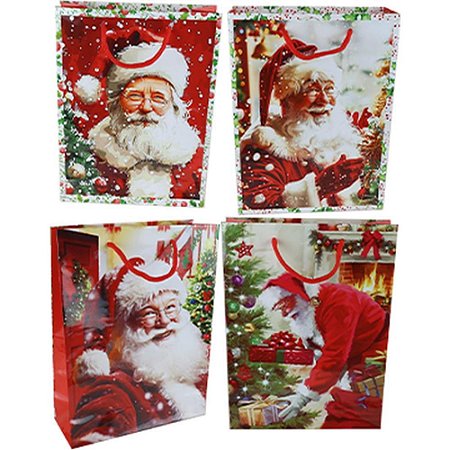 Sacola para Presente Natal Papai Noel 18X24X7CM. 4MOD(S) PCT.C/12