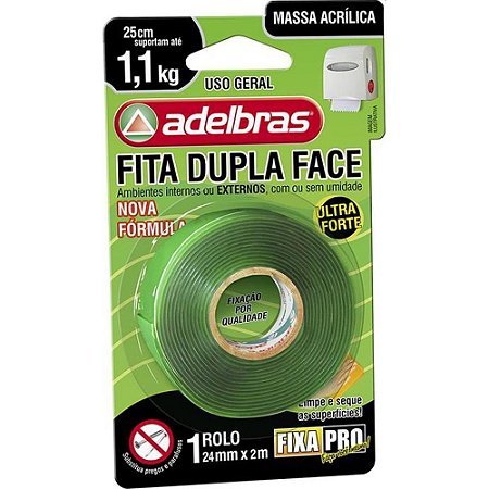 Fita Dupla Face Fixa PRO Massa Acrilic 24MMX2M (7896603806971)