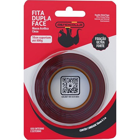 Fita Dupla Face Massa Acrilica 18MMX2M. VERM. Blister
