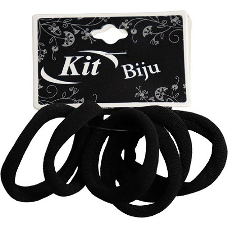 Acessorio para Cabelo Elastico Preto 4CM C/06UN. PCT.C/12