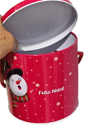 Lata Natalina  de Metal P/ Presente 11CM  11CM X 11CM - Natal