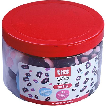 Apontador com Deposito TRIS PUFFY Patinha 4 Cores POTE-24