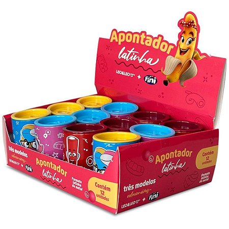 Apontador com Deposito 2 Furos Fini Latinha BIG/PADRAO 3 Core DP.C/12