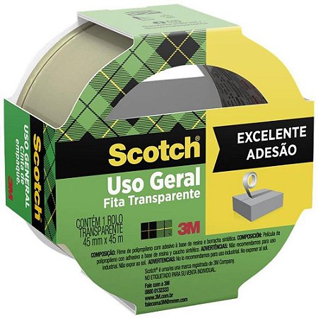 Fita para Empacotamento SCOTCH 5802 TRANSP. 45MMX45M. (7891040226863)