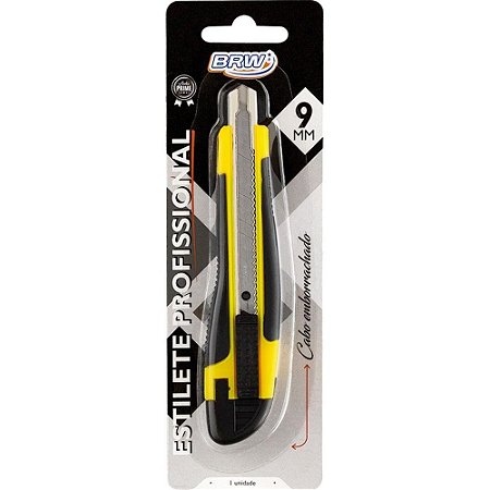 Estilete Estreito 9MM Profissional Cabo Emborrac Blister