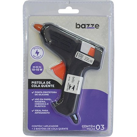Pistola de Cola Quente Bazze 10-10W Pequena Bivolt