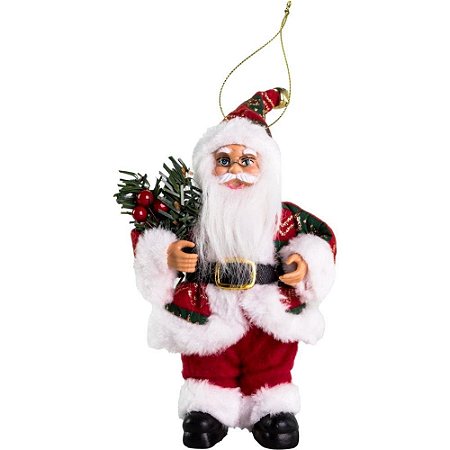 Artigo para Decoracao Natal Enfeite Noel Casaco GLIT. 18CM