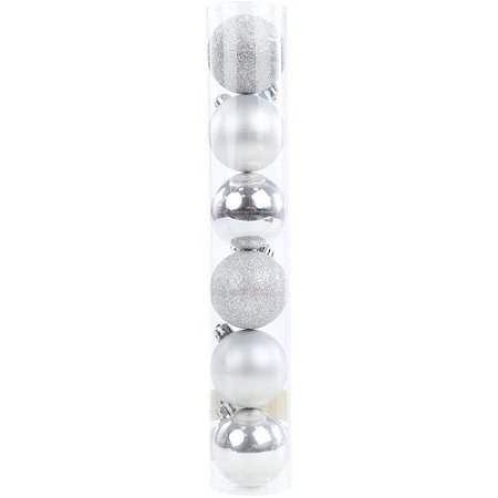Artigo para Decoracao Natal Bola 6CM FOSCA/LISA/GLITTER PR PCT.C/06