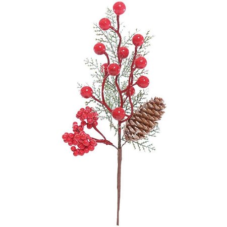 Artigo para Decoracao Natal Enfeite PICK C/AZEVINHO VM/VD PCT.C/12
