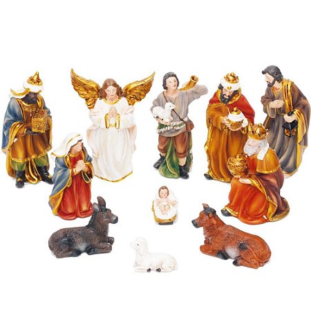 Artigo para Decoracao Natal Presepio em Resina Colorido 11