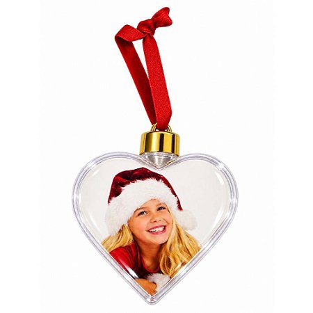 Artigo para Decoracao Natal Enfeite Foto Coracao  8CM