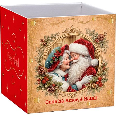 Cachepot Paper Decorado Pote 15 Magia de Natal Quadrad PCT.C/10
