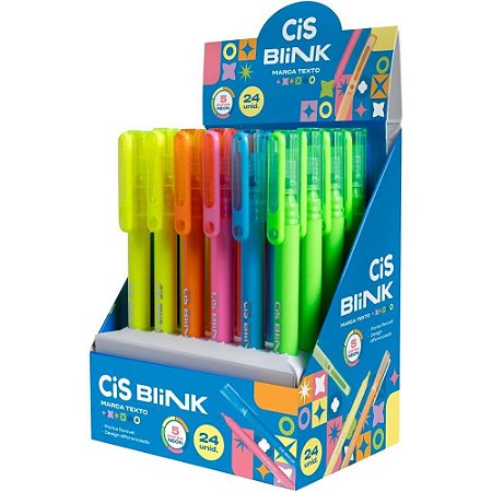 Caneta Marca Texto CIS BLINK Neon 5 Cores (S) DP.C/24