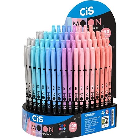 Caneta Esferografica CIS Moon 0.7MM 6 Cores DP.C/100