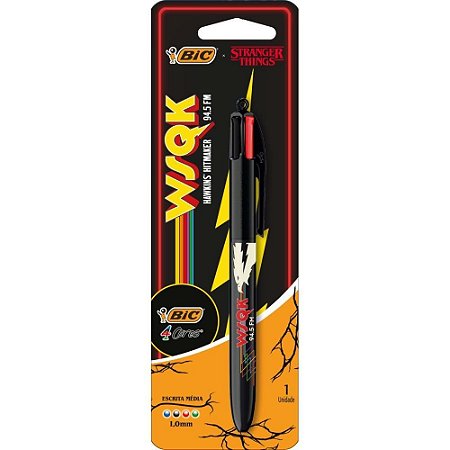 Caneta Esferografica 4 Cores STR. THINGS Squawk Blister