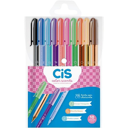 Caneta Esferografica CIS Color SCENTS 1.2MM 10CORES Estojo