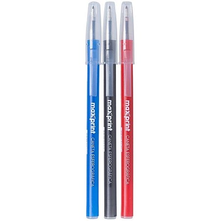 Caneta Esferografica STICK AZUL/VERMELHA/PRETA POTE-48