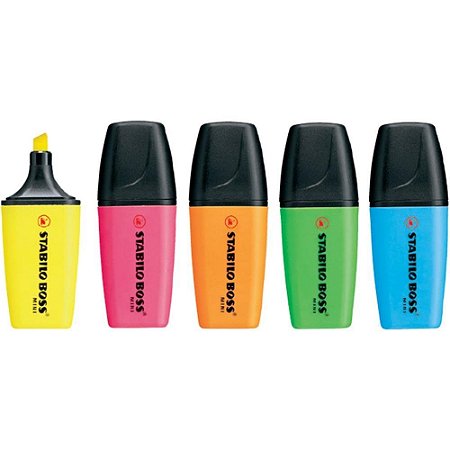 Caneta Marca Texto Stabillo BOSS Mini 5 Cores Estojo
