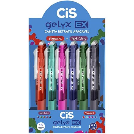 Caneta Esferografica Retratil CIS GELYX EX Apagavel 0.7MM(S) DP.C/18