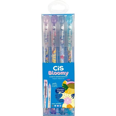 Caneta Esferografica CIS Bloomy 4 Cores Blister