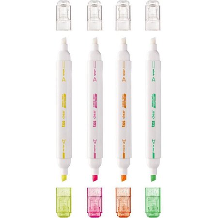 Caneta Marca Texto TRIS Clear Apagavel 4 Cores DP.C/24