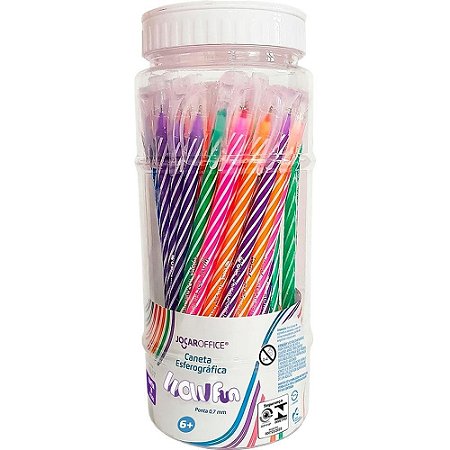 Caneta Esferografica WOW FUN Corpo BR. 0.7MM 5CORES POTE-30