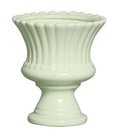 TAÇA FRISADA VERDE DE CERÂMICA (15 X 13 CM)