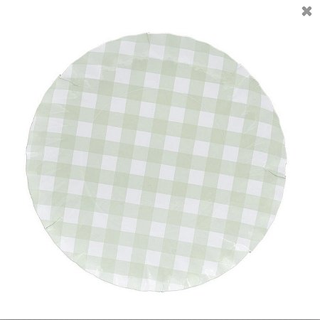 PRATO DE PAPEL VICHY MENTA G (5 UNIDADES)