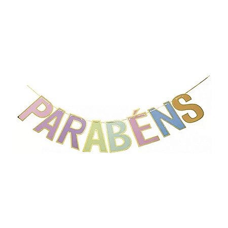 FAIXA DECORATIVA PARABÉNS COLORIDA (UNIDADE)