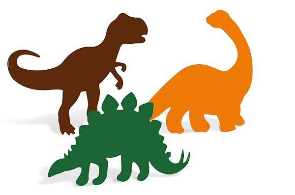 SILHUETAS DECORATIVAS DINOSSAUROS (4 UNIDADES)