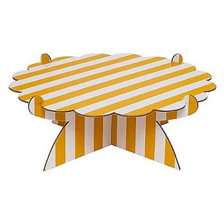 BOLEIRA DESMONTÃVEL 24 CM DAISY LISTRAS AMARELO QUEIMADO