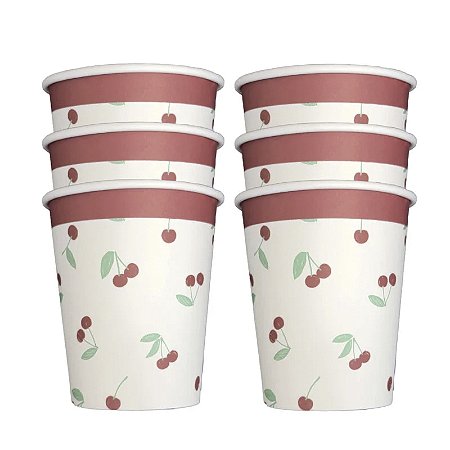 COPO DE PAPEL CEREJAS (8 UNIDADES)