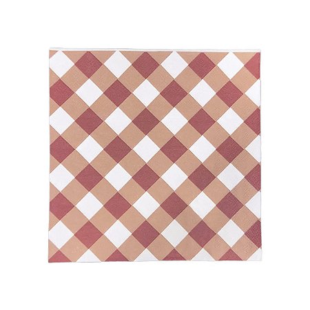 GUARDANAPO DE PAPEL XADREZ VERMELHO (20 UNIDADES)