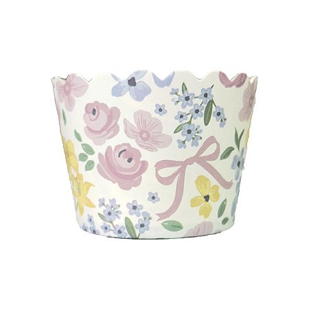 FORMINHAS PARA CUPCAKE FLORES E LAÇOS  (20 UNIDADES)