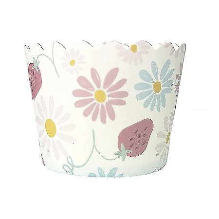 FORMINHAS PARA CUPCAKE MARGARIDAS E MORANGOS (8 UNIDADES)