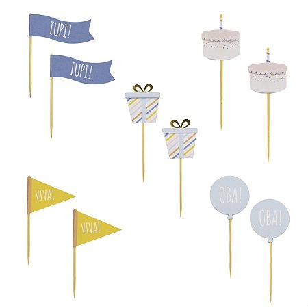 TOPPERS IUPI, OBA E VIVA! (10 UNIDADES)