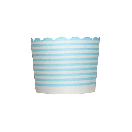 FORMINHAS PARA CUPCAKE AZUL CLARO LISTRADO (20 UNIDADES)