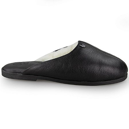 Pantufa em couro forrada em lã sintética Gramado REF.:439 - FIERO