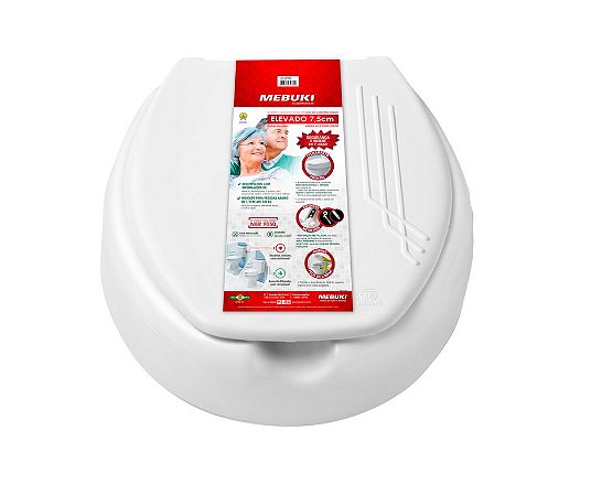 Assento sanitário oval elevado 7,5cm com tampa - Mebuki