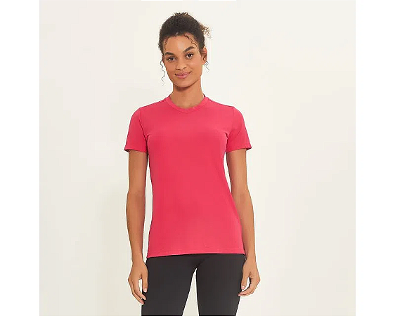 Camiseta com Proteção Solar manga curta Sport Fit Feminina UV.LINE - Pink