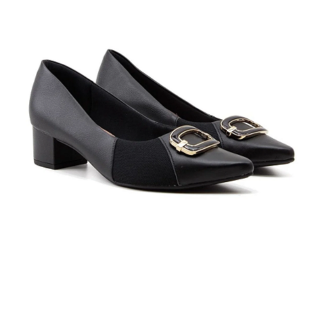 Sapato Scarpin Joanete Bico Fino MM0503 Preto - Usaflex