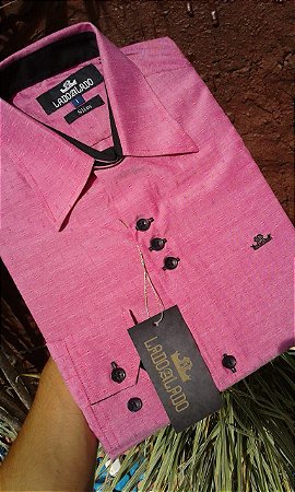 camisa social rosa