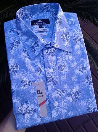Camisa social azul celeste Clearance
